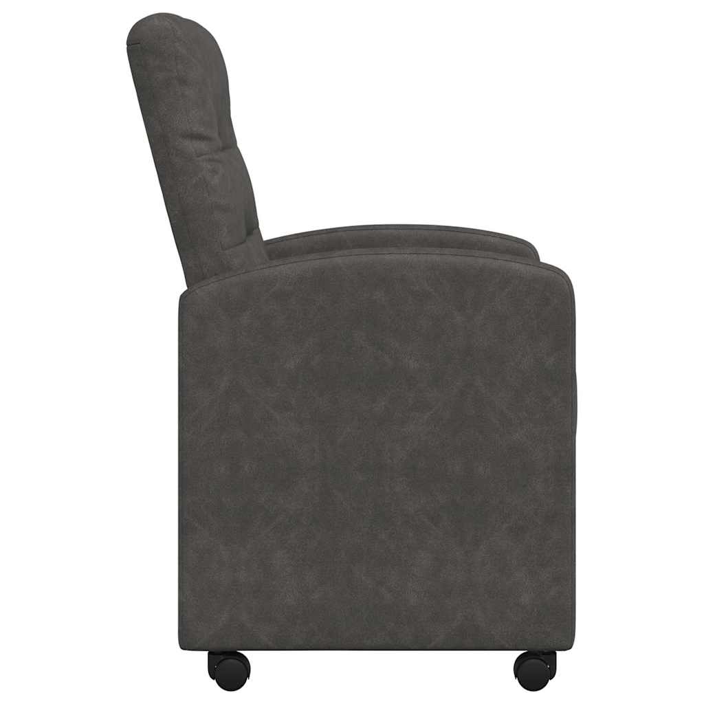 Sedie da Pranzo con Ruote con ruote 2 pcs Nero 58 x 67 x 97 cm