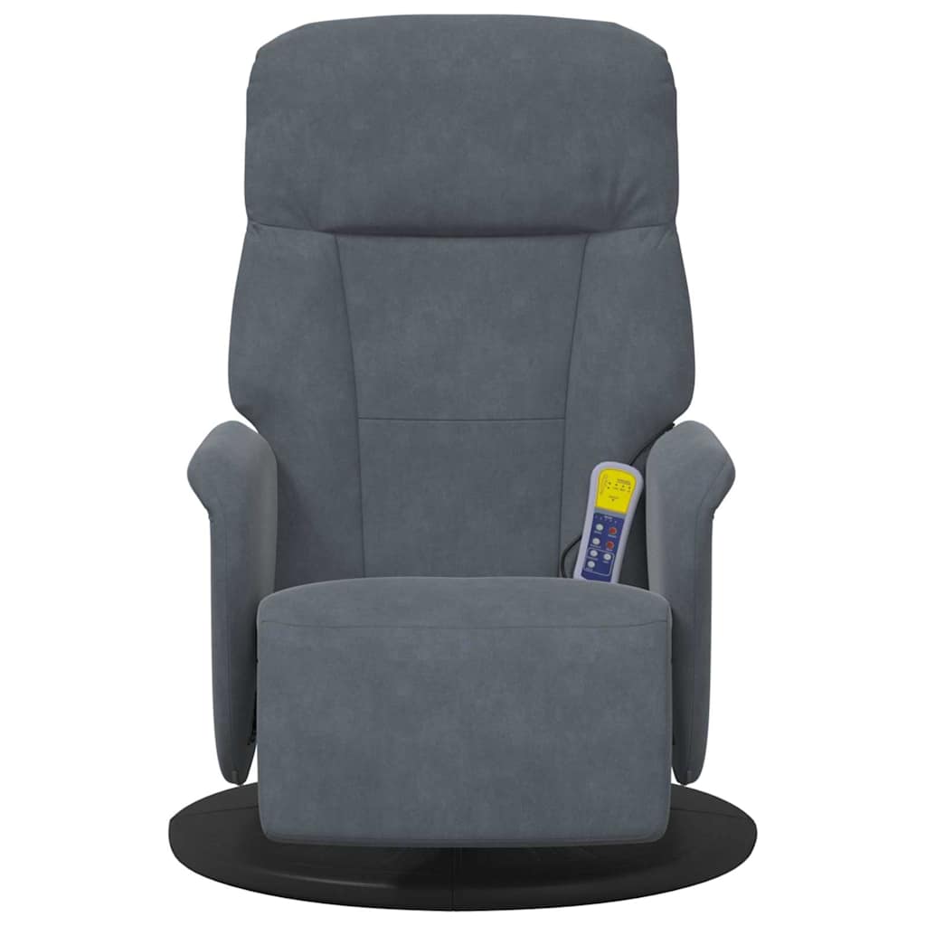 Poltrona Massaggiante Grigio scuro 91 x 71 x 105 cm Velluto