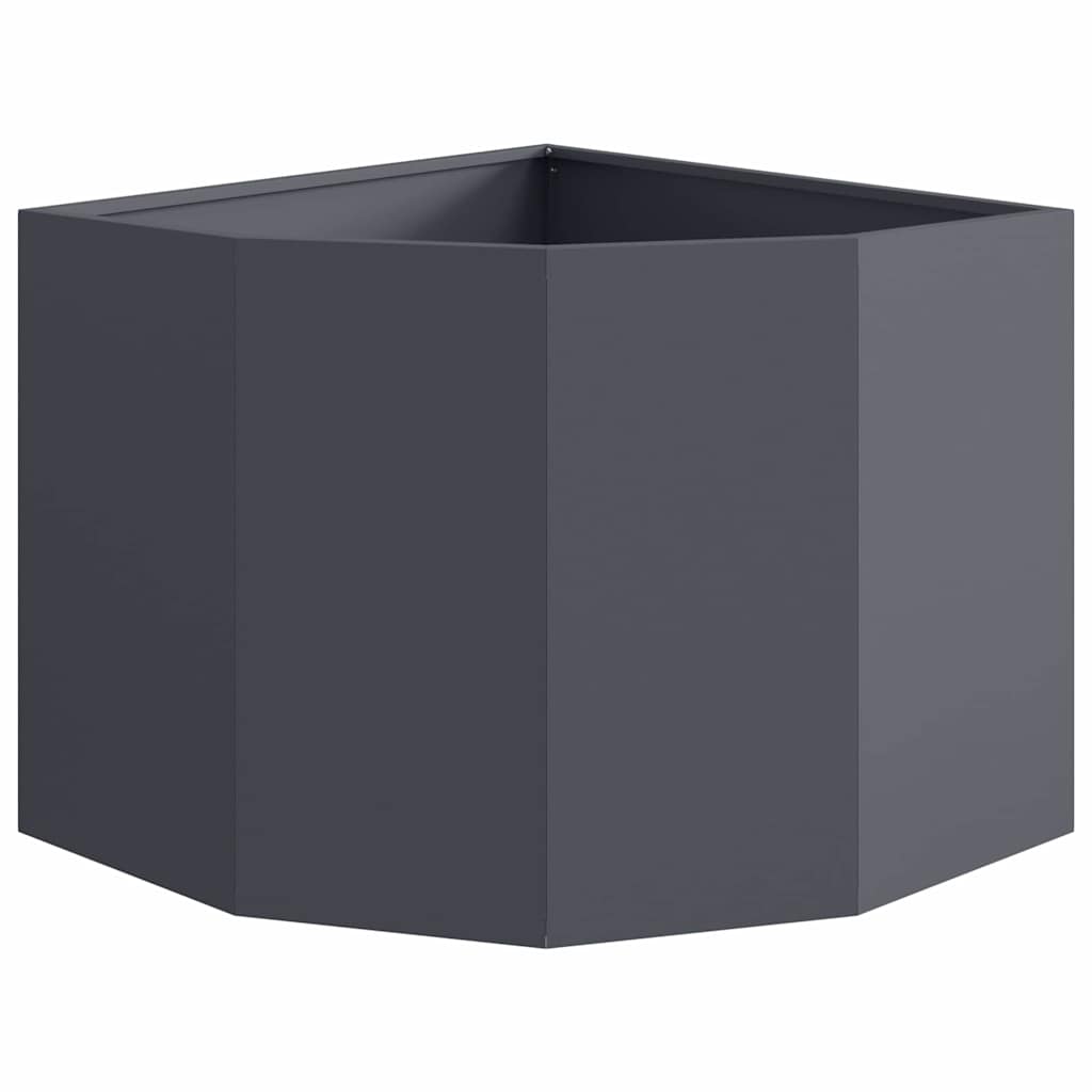 Vaso d'angolo Antracite 60 x 60 x 50 cm Acciaio