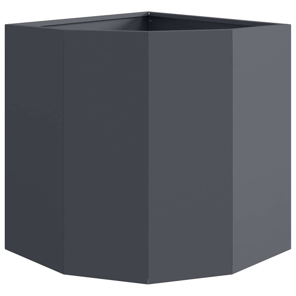 Vaso d'angolo Antracite 45 x 45 x 50 cm Acciaio