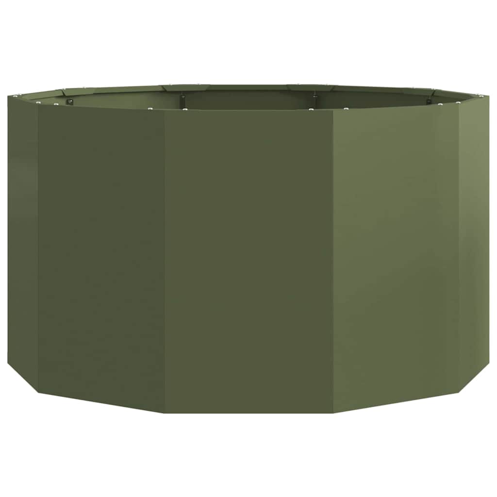 Fioriera Verde oliva 90 x 90 x 50 cm Acciaio