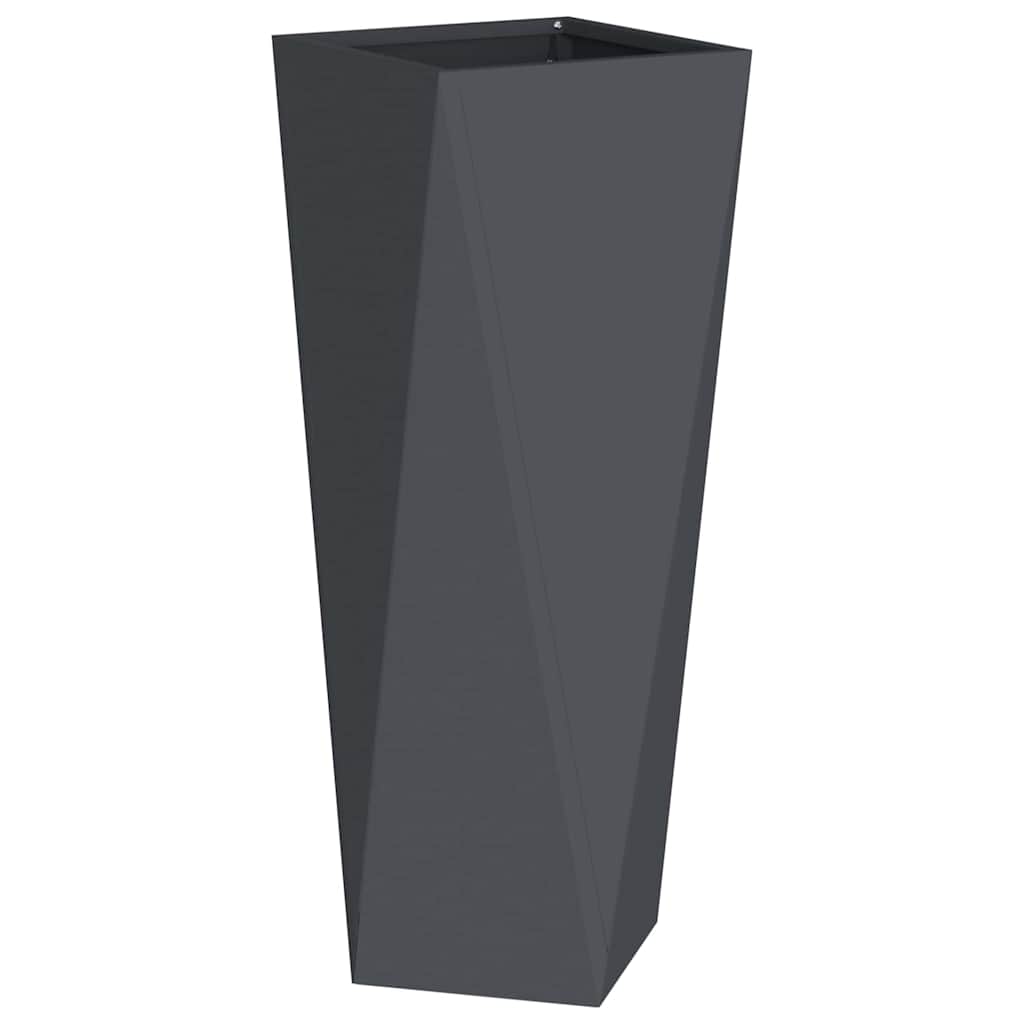 Fioriera 2 pcs Antracite 30 x 30 x 75 cm Acciaio