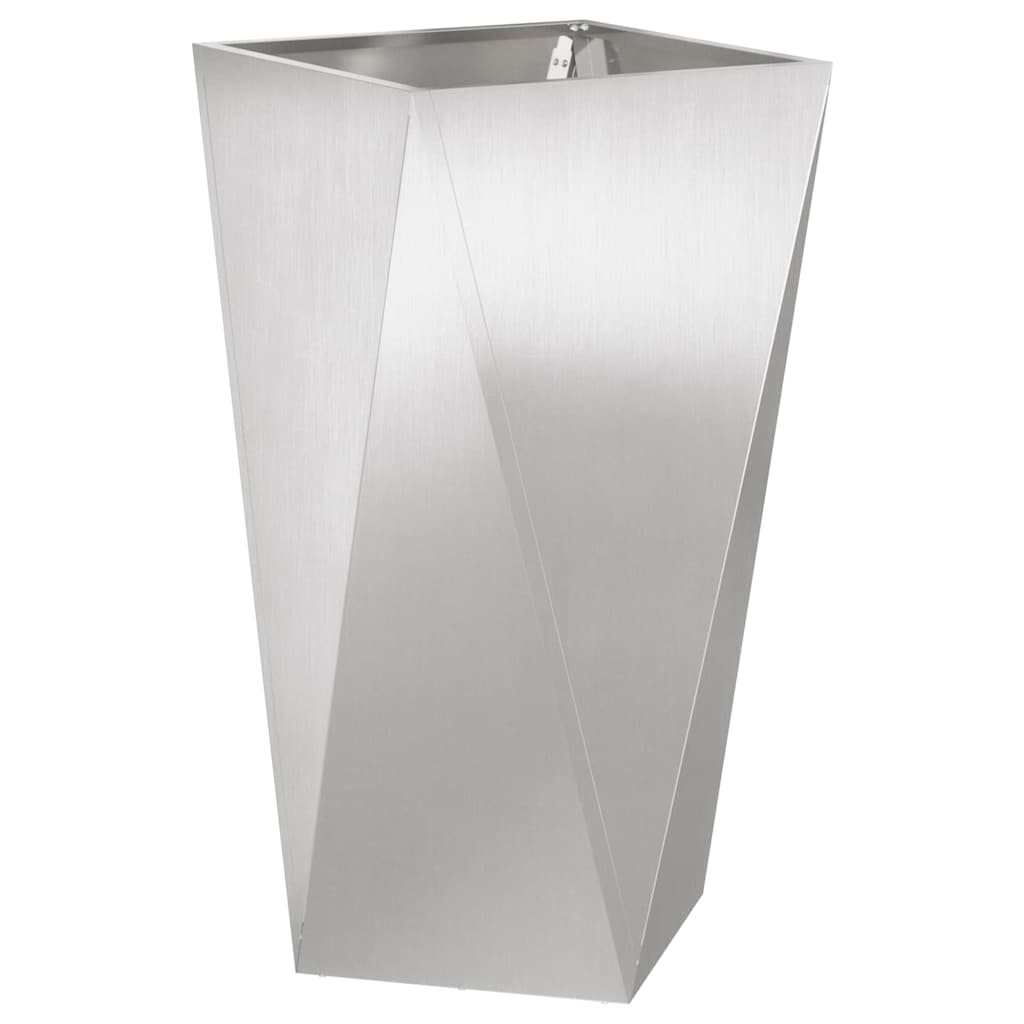 Fioriera 2 pcs Argento 40 x 40 x 75 cm Acciaio inossidabile