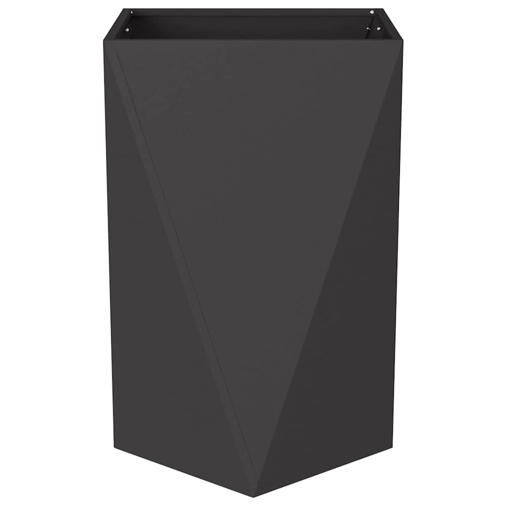 Fioriera Nero 50 x 50 x 75 cm Acciaio