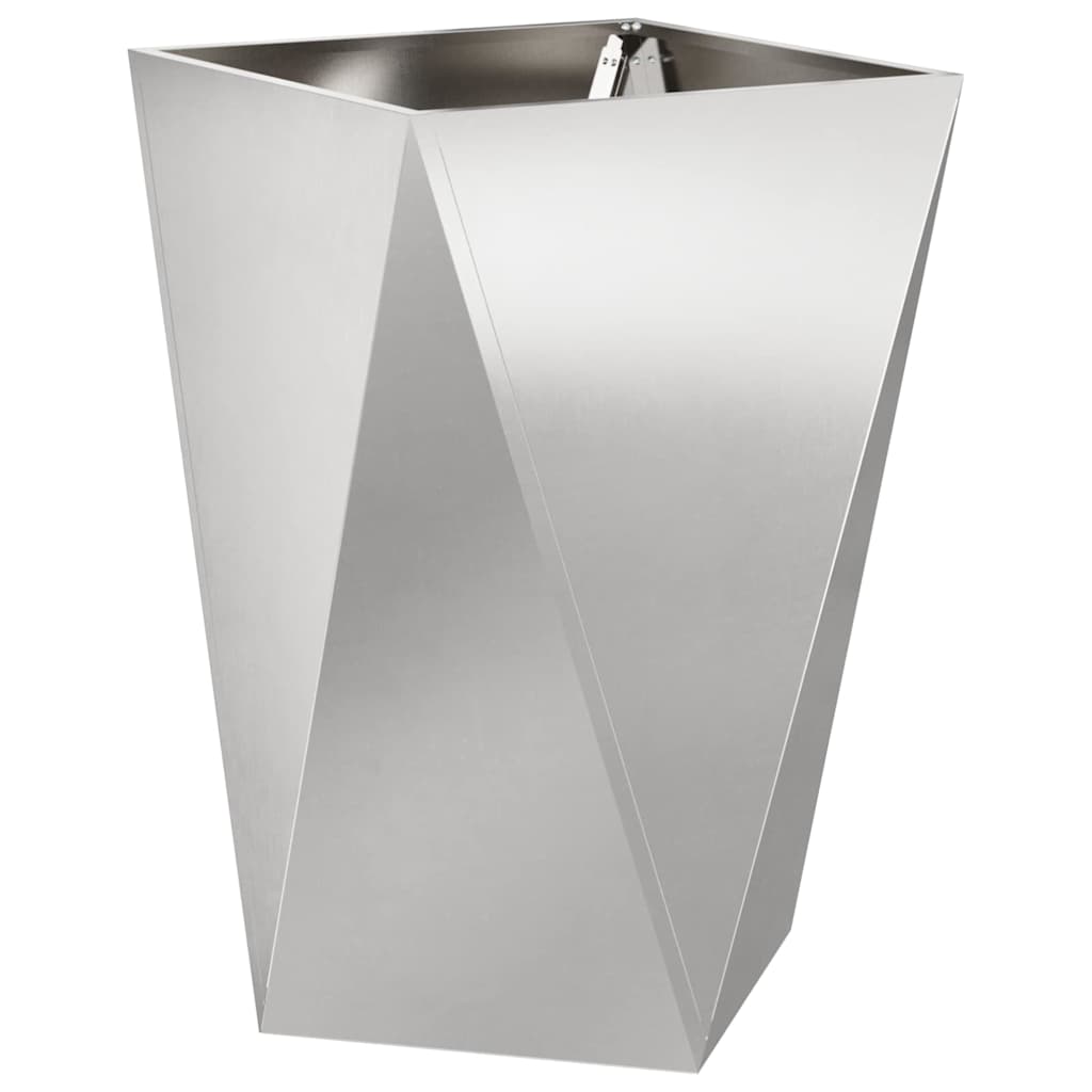 Fioriera 2 pcs Argento 50 x 50 x 75 cm Acciaio inossidabile