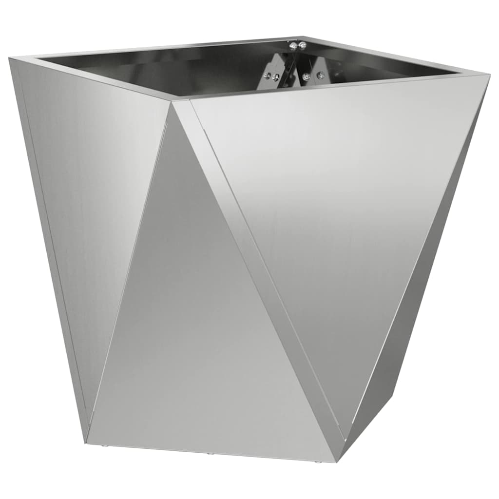 Fioriera 2 pcs Argento 30 x 30 x 30 cm Acciaio zincato
