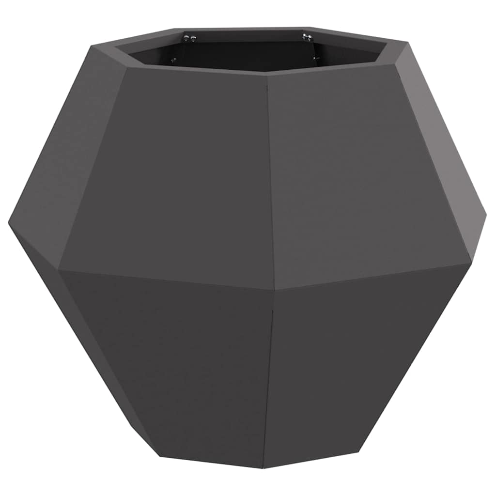 Fioriera 2 pcs Nero 50 x 50 x 40 cm Acciaio