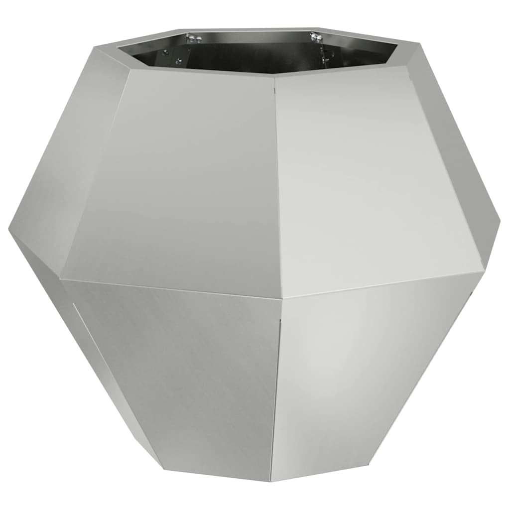 Fioriera 2 pcs Argento 50 x 50 x 40 cm Acciaio zincato