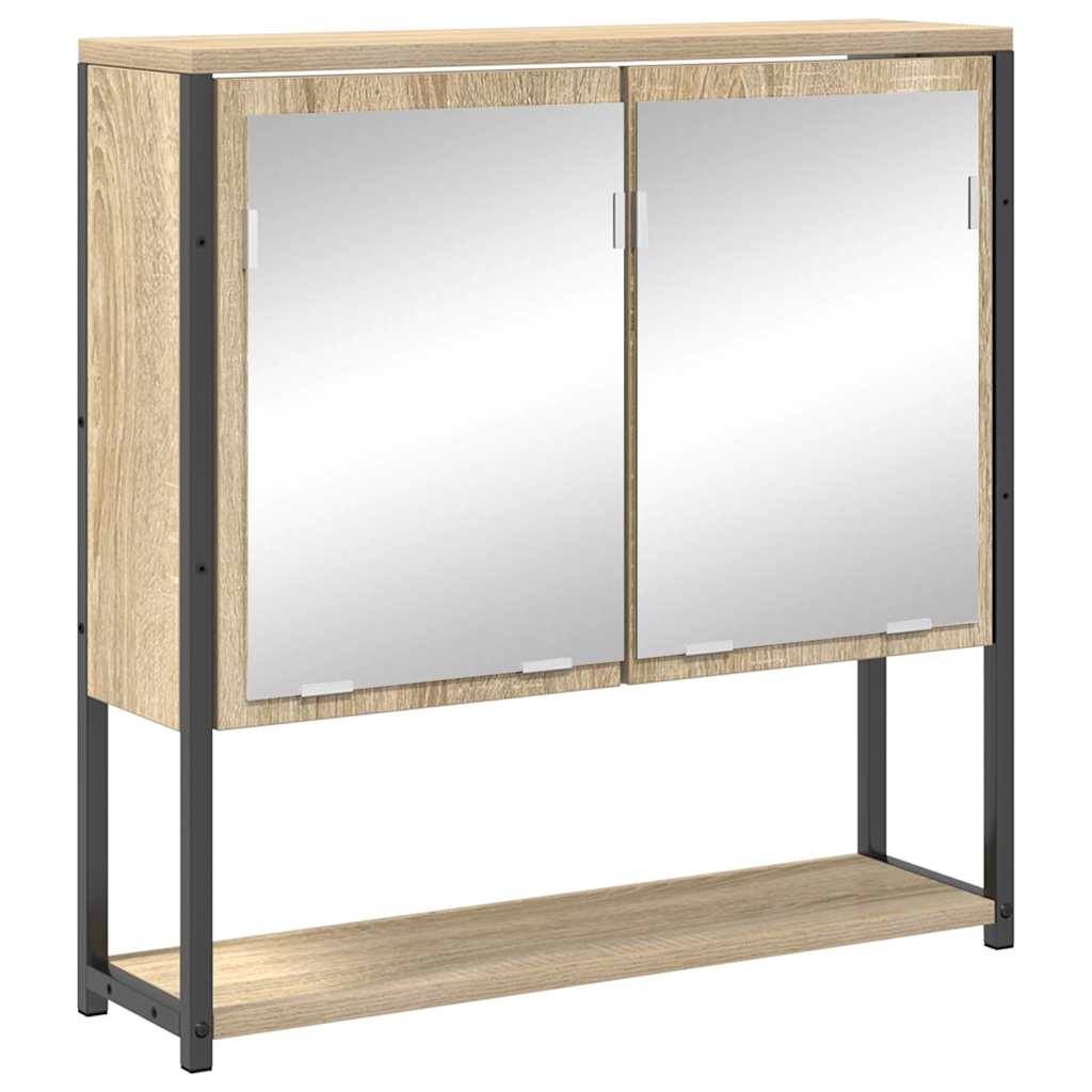 Set di mobili per il bagno con lo scaffale 3 pcs Rovere Sonoma