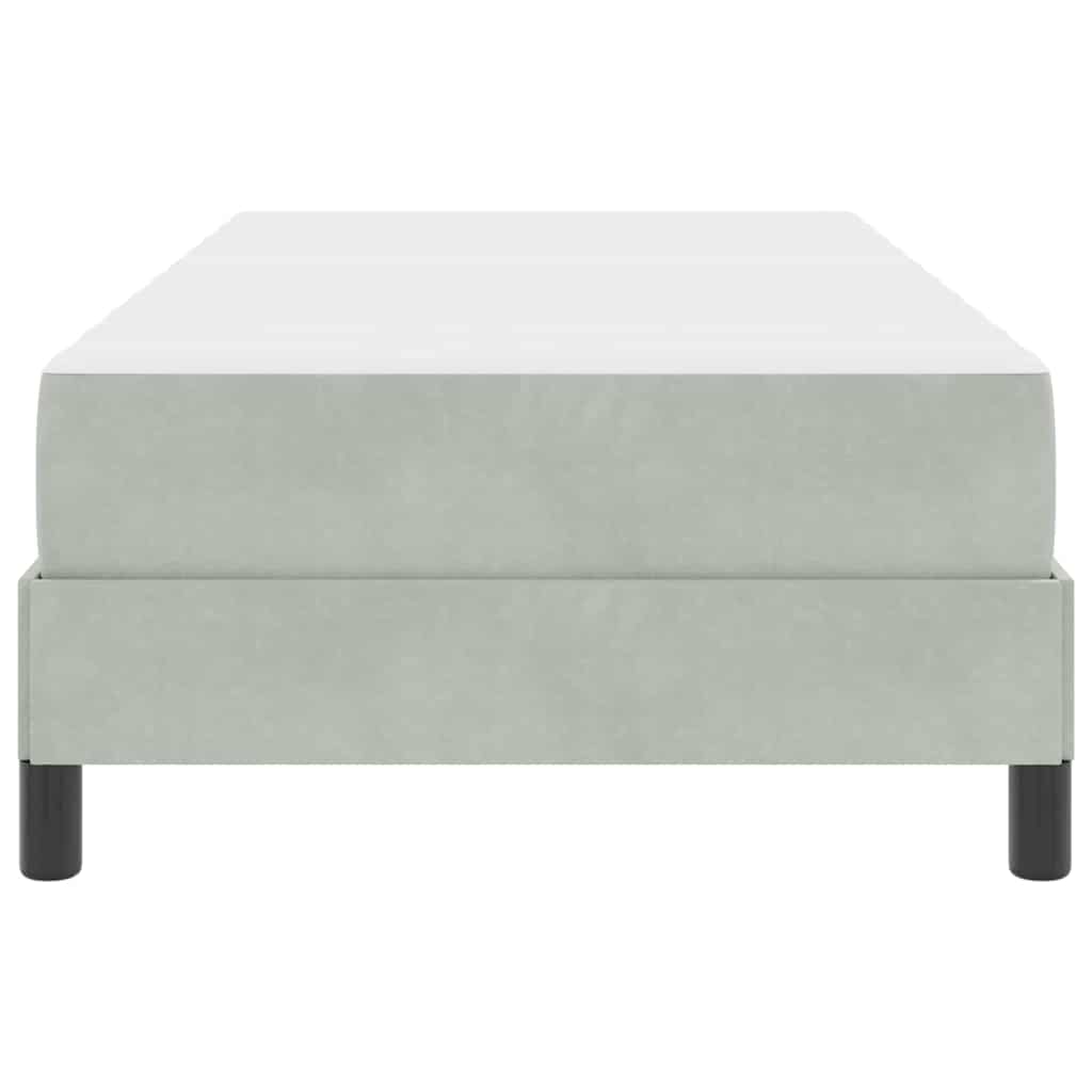 Letto a molle con materasso Grigio chiaro 90 x 220 cm Tessuto