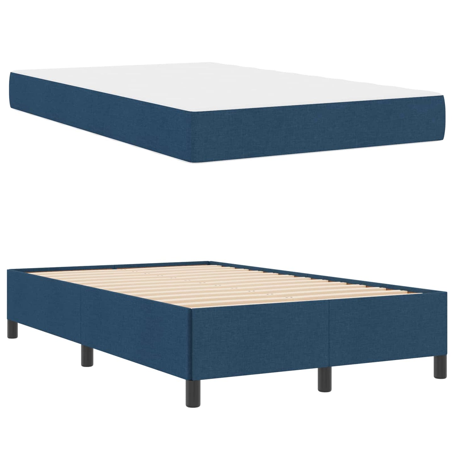 Letto a molle Blu 120 x 200 cm Tessuto