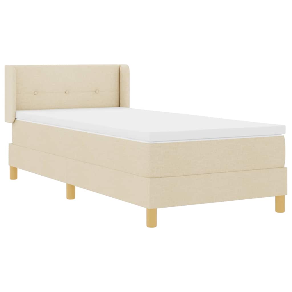 Letto a molle con materasso Crema 200 x 90 cm Poliestere