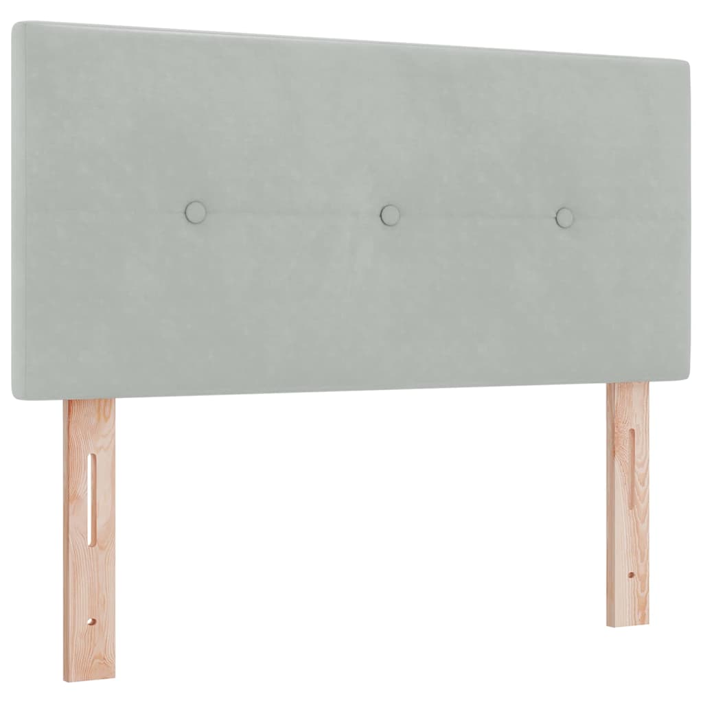 Letto a molle con materasso Grigio chiaro 190 x 90 cm Velluto