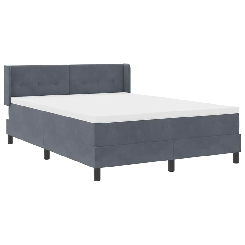 Letto a molle con testiera Grigio scuro 200 x 160 cm Poliestere