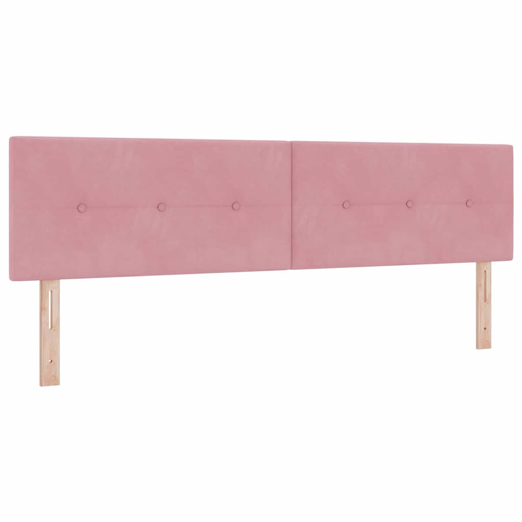 Letto a molle con materasso Rosa 200 x 180 cm Velluto
