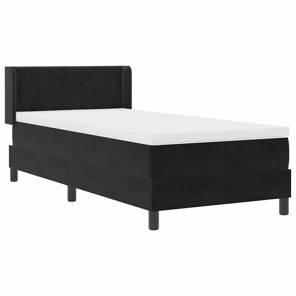 Letto a molle con materasso Nero 200 x 100 cm Poliestere