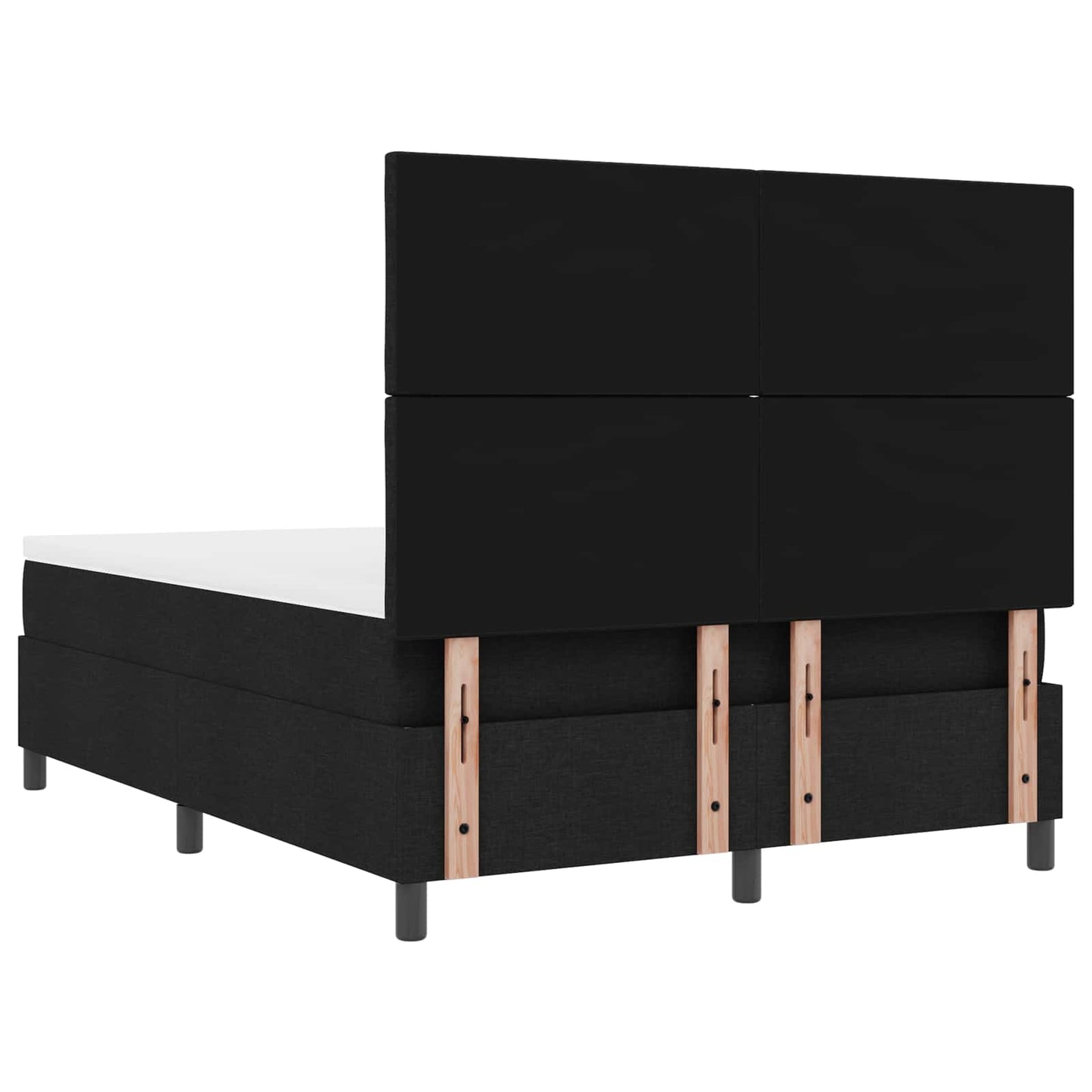 Letto a molle con materasso con led Nero 160 x 200 cm Tessuto