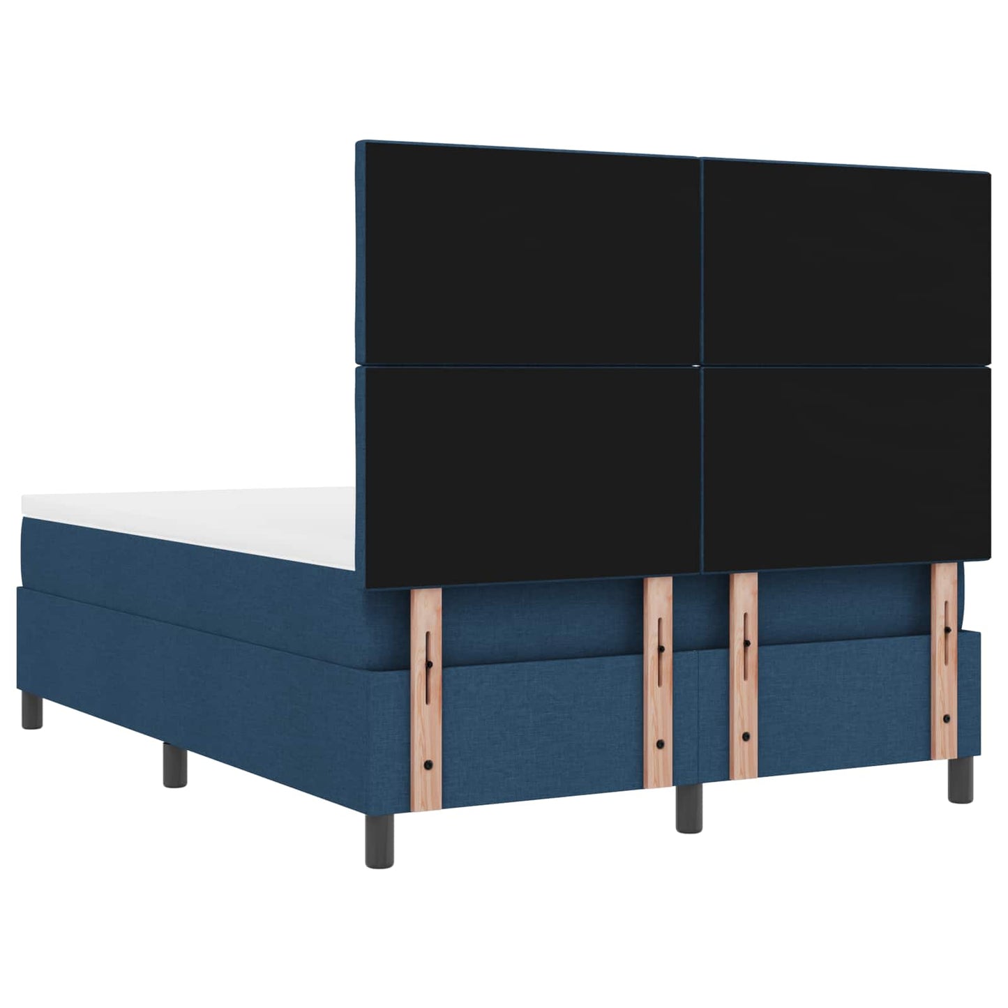 Letto a molle con materasso con led Blu 160 x 200 cm Tessuto