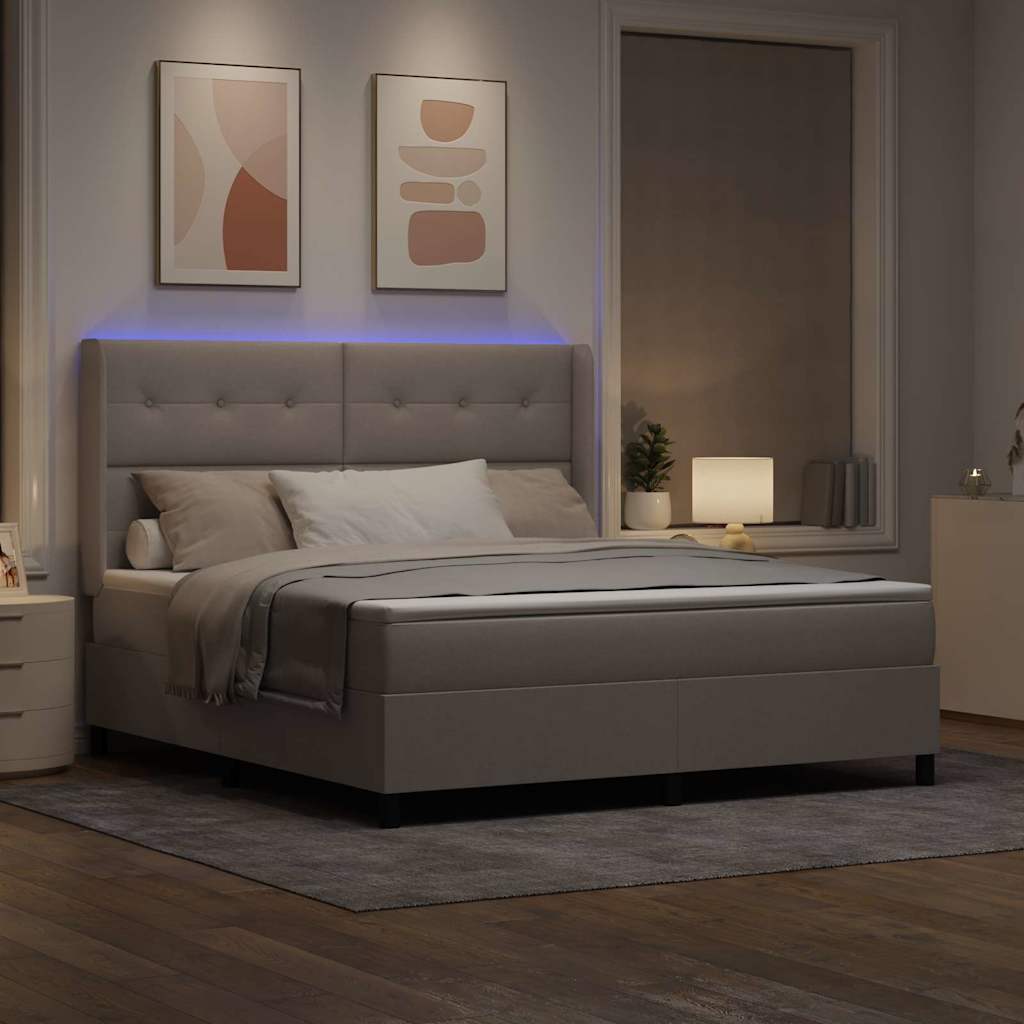 Letto a Sorgente LED con materasso Talpa 180 x 200 cm Tessuto