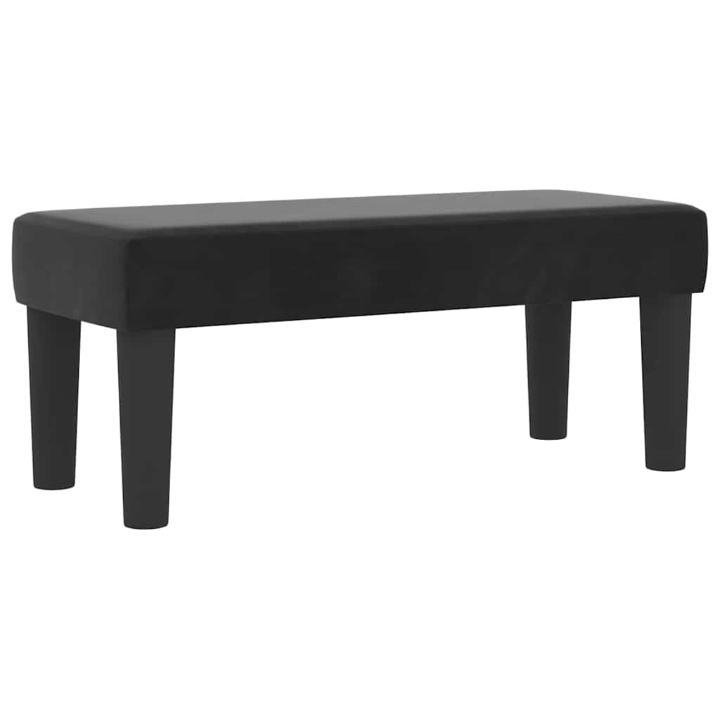 Letto a molle con materasso Nero 80 x 200 cm Velluto