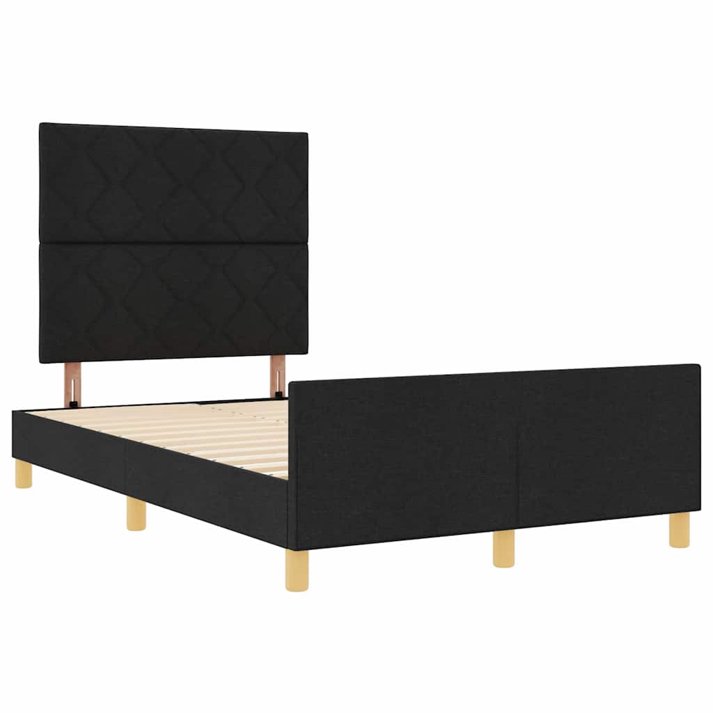 Struttura del letto con testiera Nero 120 x 200 cm Tessuto