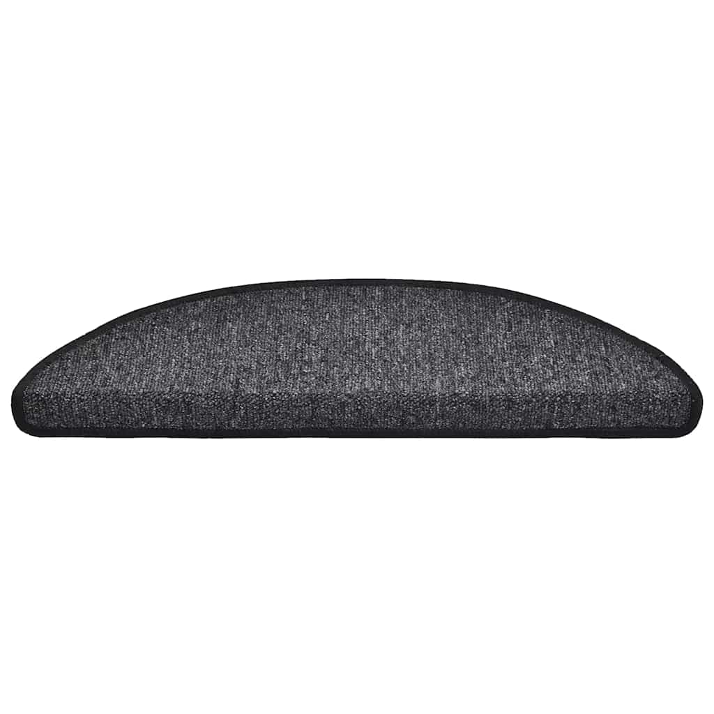Tappetini per scale 30 pz 56x17x3 cm Antracite Semicircolari