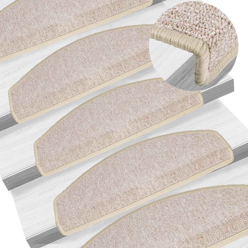Tappetini per scale 30 pz 65x24x4 cm tortora semicircolari grandi