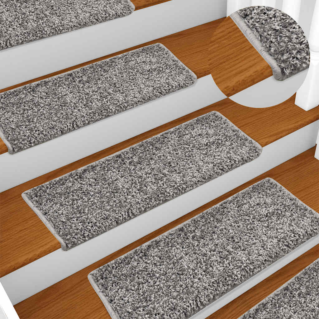 Tappetini per scale 20 pz 65x21x4 cm Grigio Bordo rettangolare