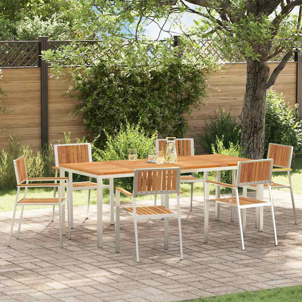 Set da pranzo per esterni 7 pcs Legno di Acacia Massello