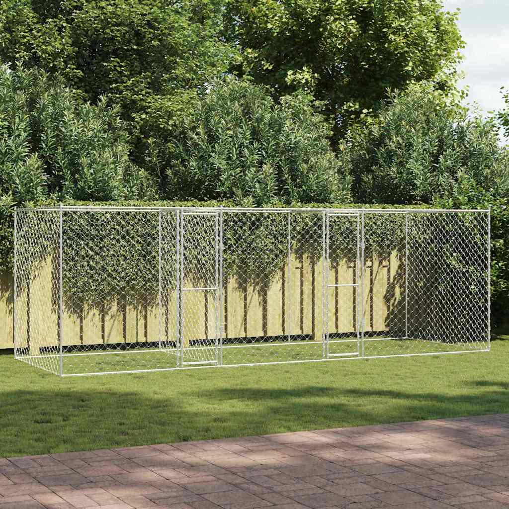 Gabbia per cani Argento 600 x 200 x 200 cm Acciaio zincato