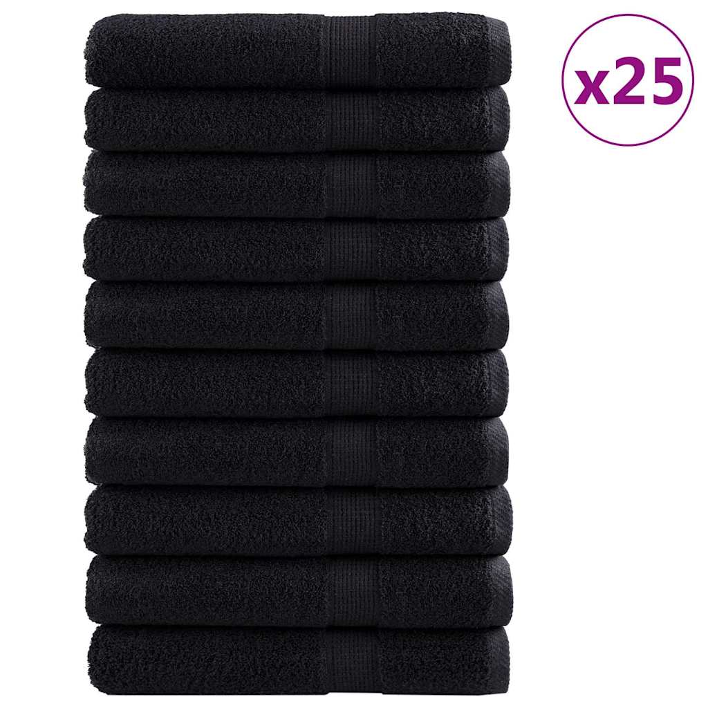 Asciugamano per Ospiti SOLUND 25 pcs Nero 100 x 200 cm 550 gsm