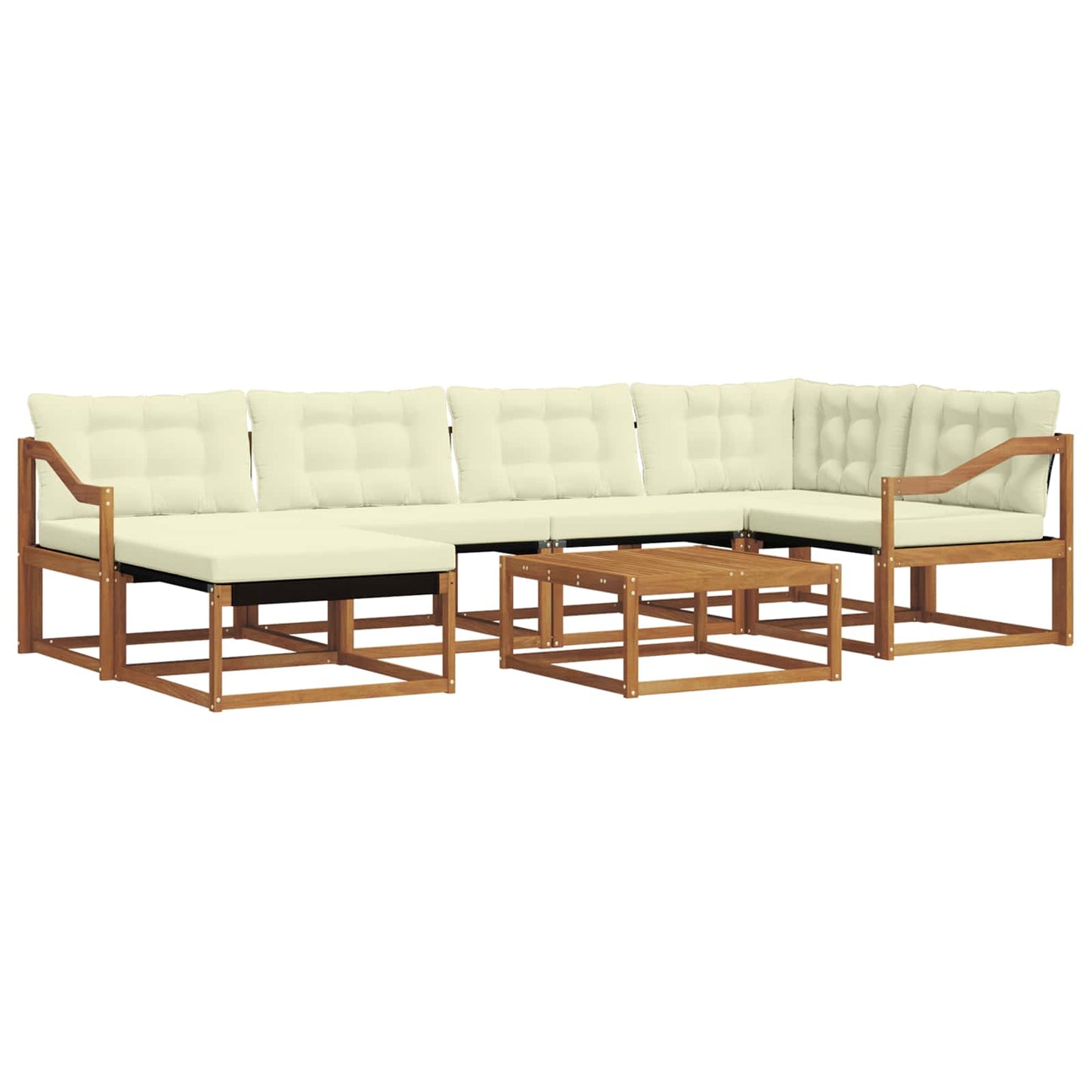 Set di divani da esterno con cuscino 19 pcs Naturale e Crema