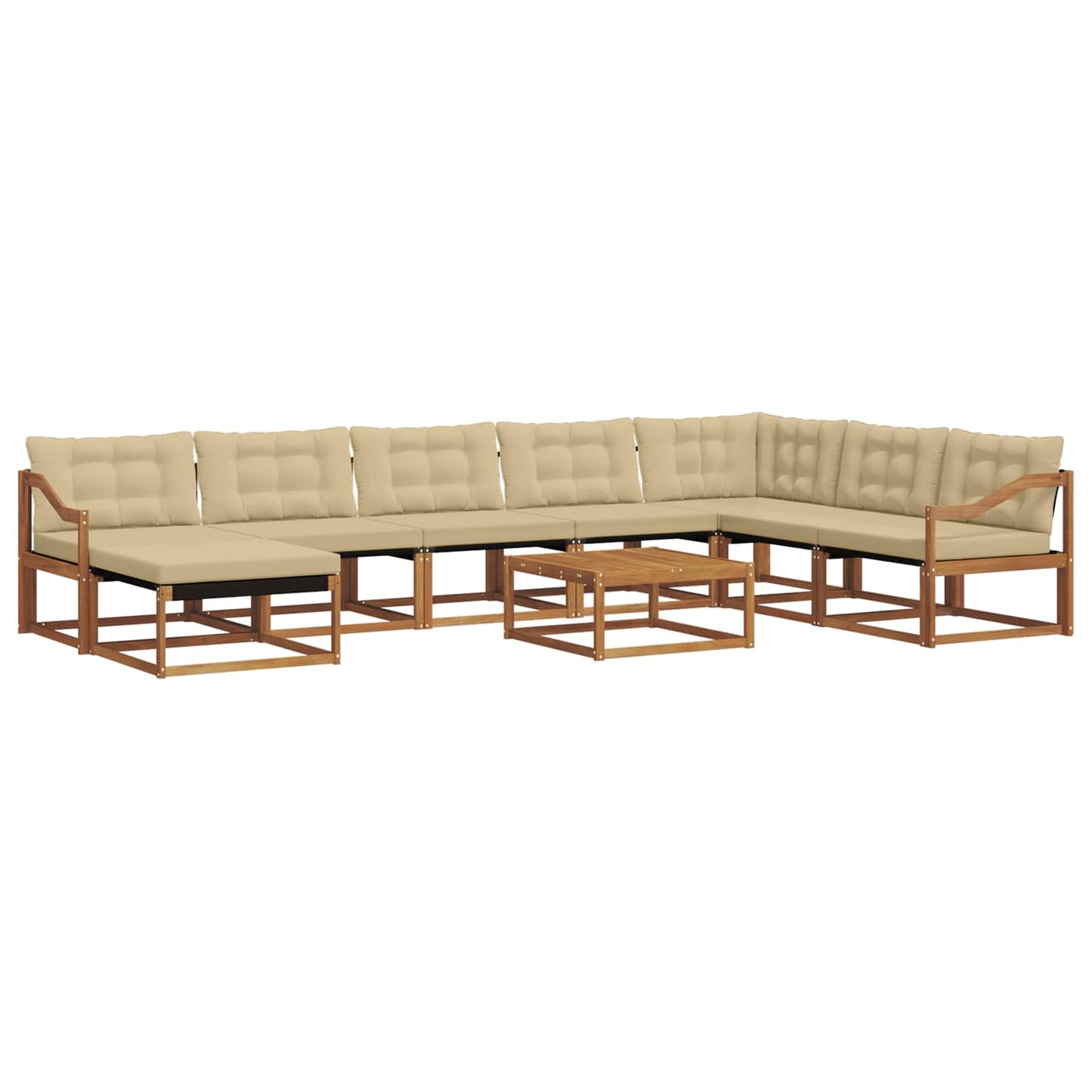 Set di divani da esterno con cuscino 25 pcs Naturale e Beige