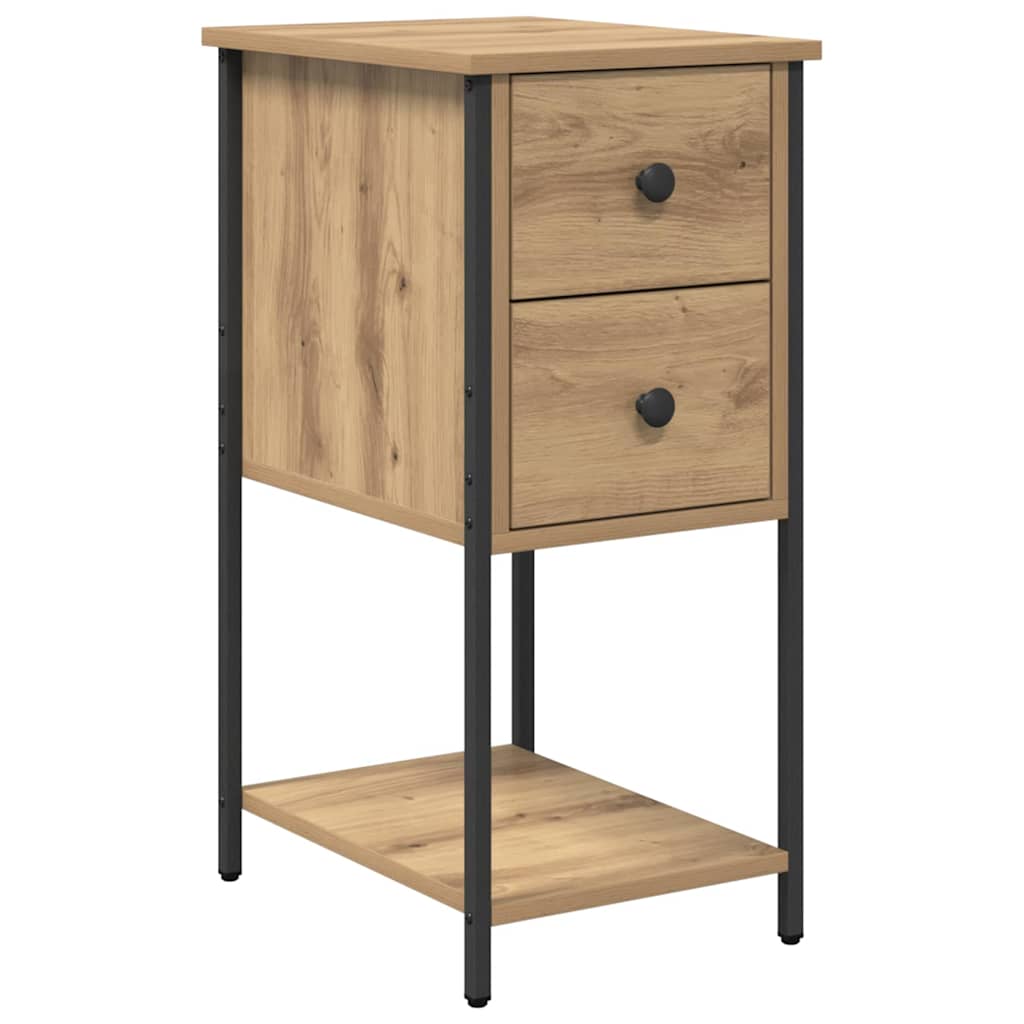Armadio da Notte 2 pcs rovere artigianale 32 x 42 x 70 cm