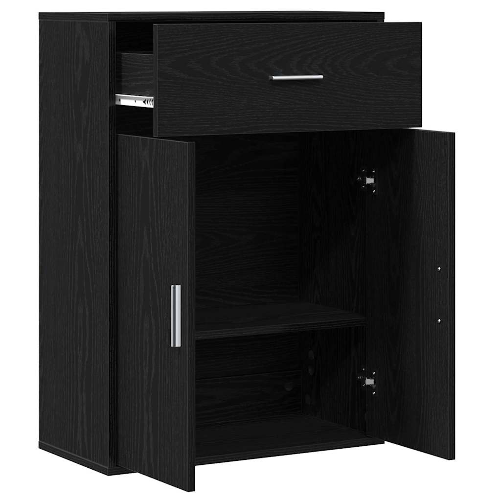 Credenza Rovere Nero 60 x 30 x 84 cm Legno multistrato