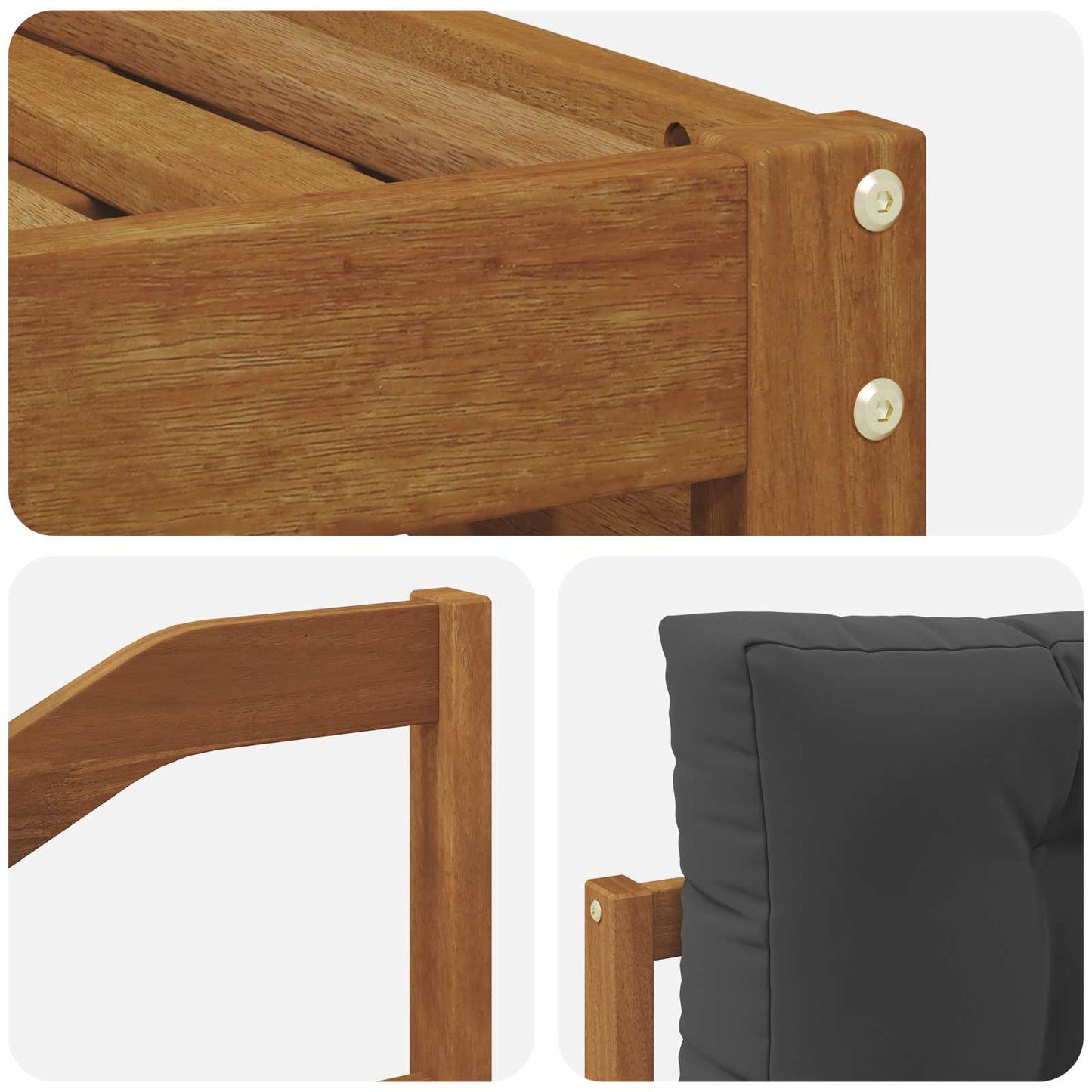 Set di divani da esterno con cuscino 5 pcs Naturale e Antracite