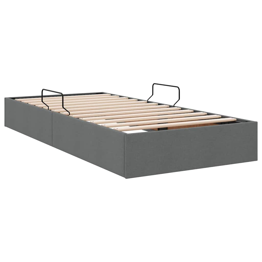 Letto con Contenitore Grigio scuro 90 x 190 cm Tessuto