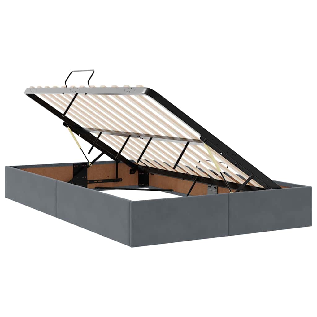 Letto con Contenitore Grigio scuro 120 x 200 cm Velluto