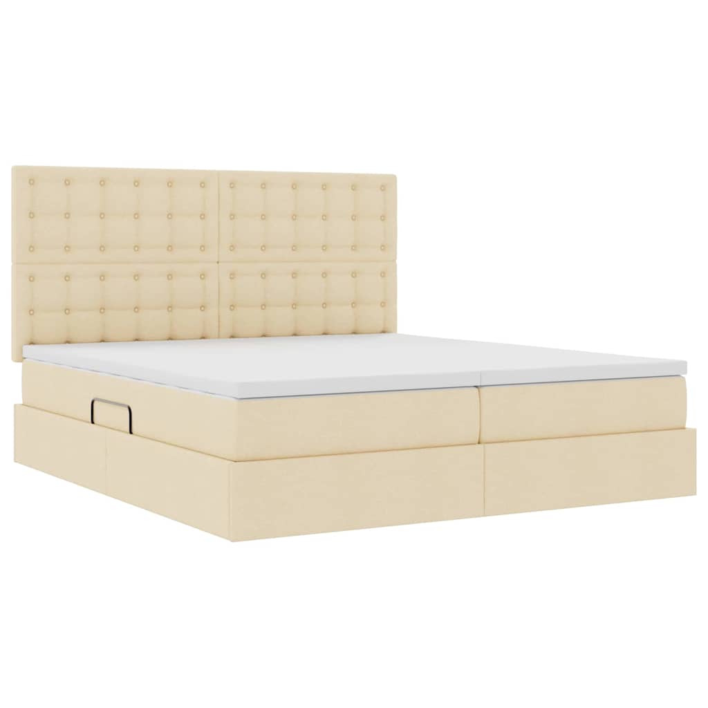 Letto con Contenitore Crema 180 x 200 cm Pelle Sintetica