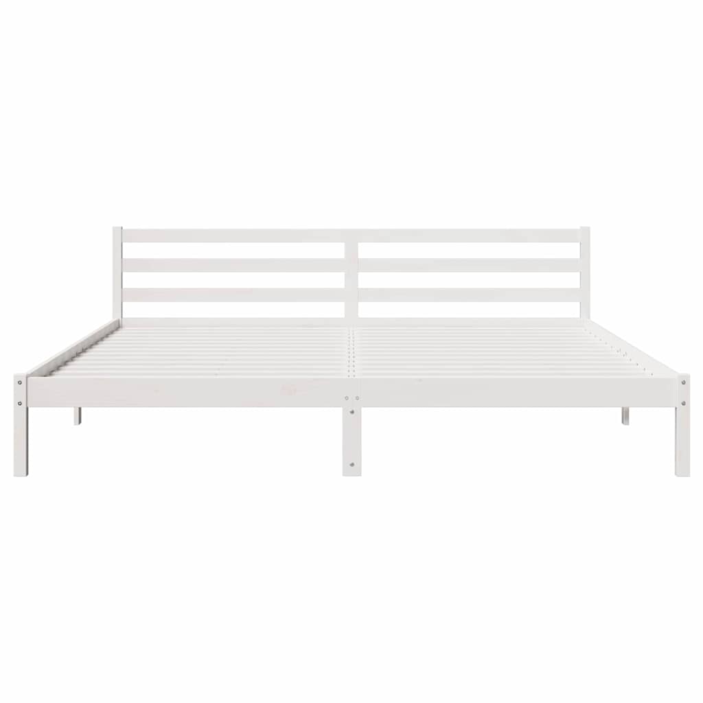 Struttura del letto con testiera Bianco 215,5 x 185,5 x 69,5 cm