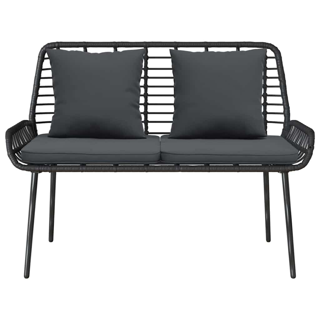 Panchina da giardino Nero e antracite polyrattan