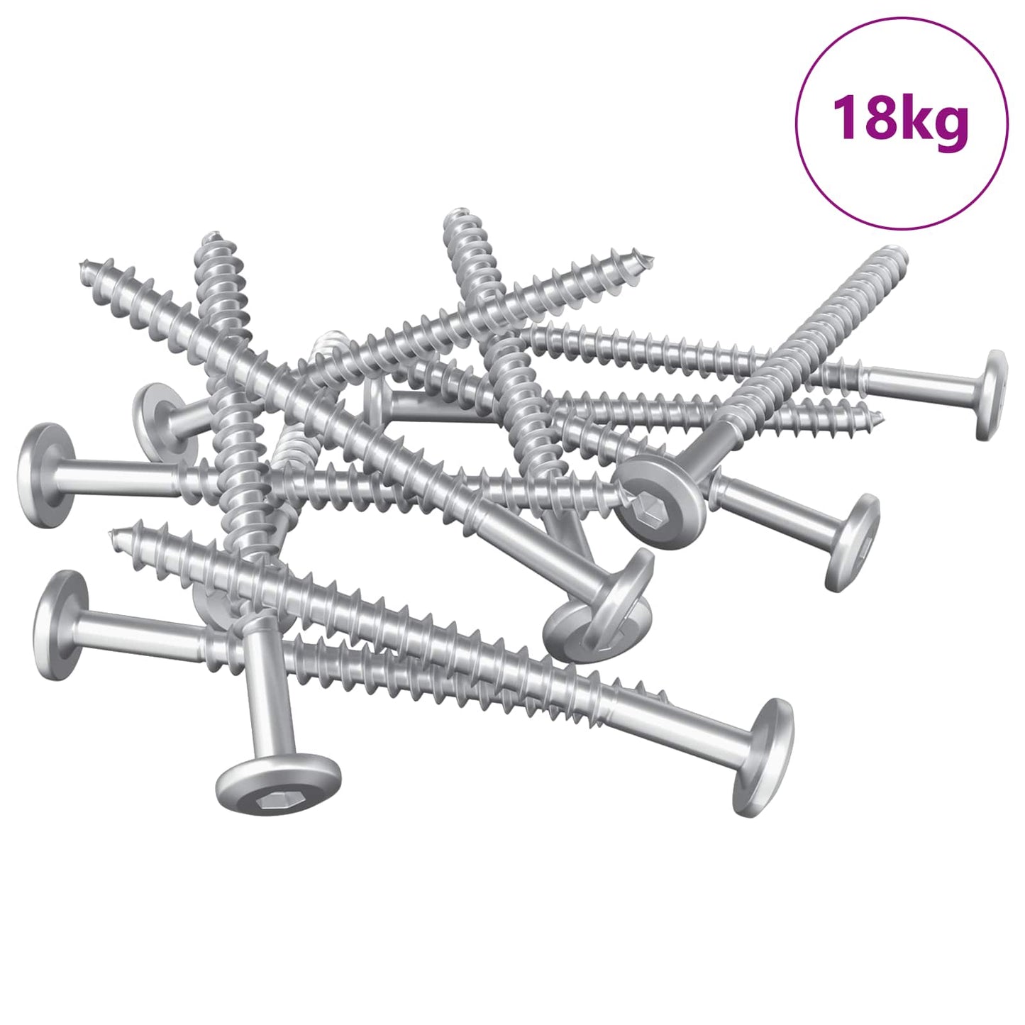 Viti in Legno 1900 pcs Argento Acciaio