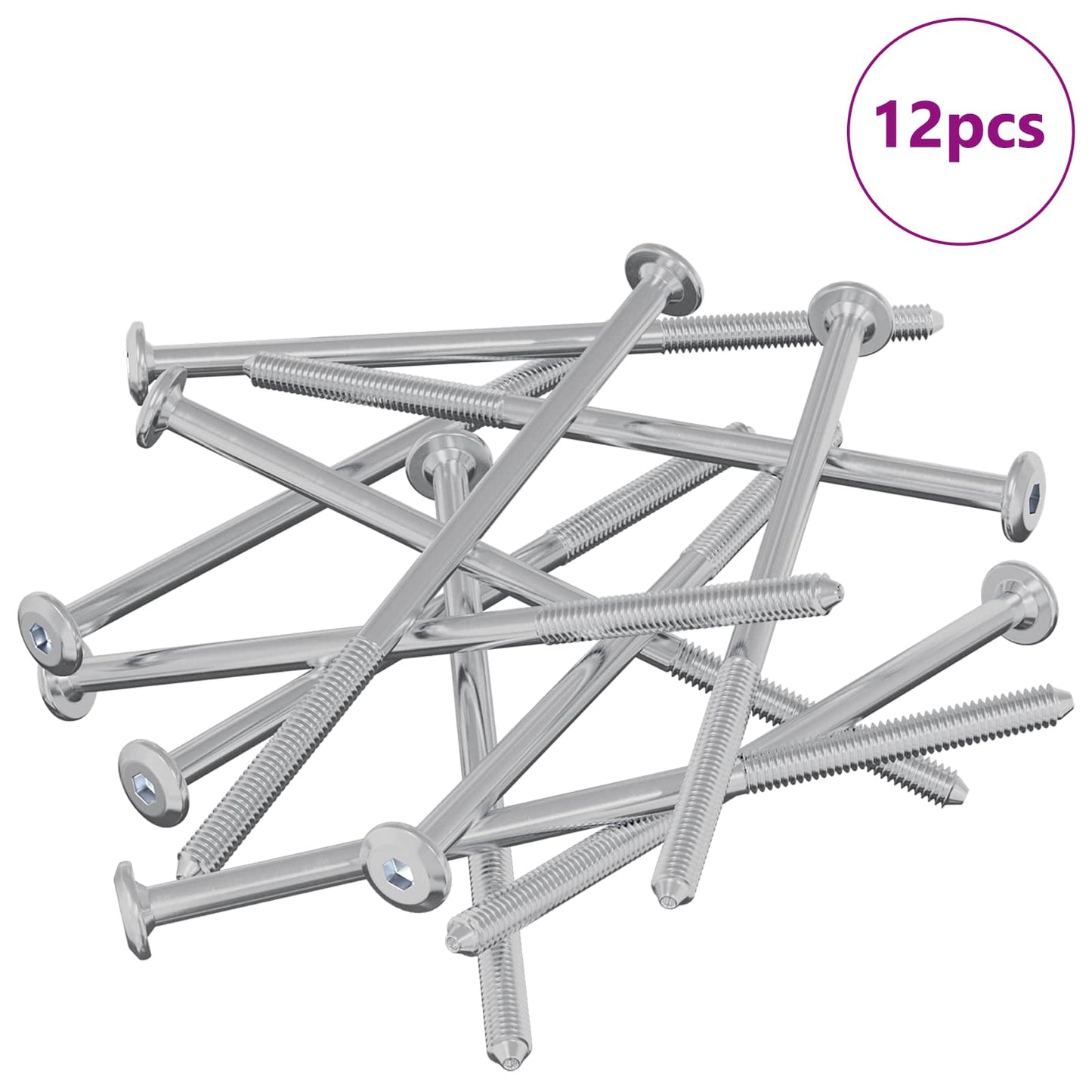 Viti per mobili 12 pcs Argento M6 x 120 mm Acciaio