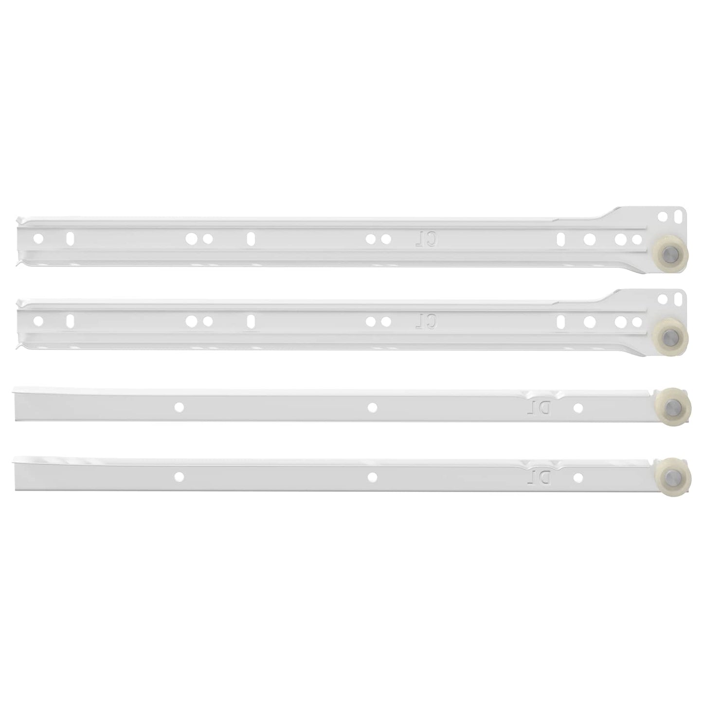 Scorrevole per cassetti 2 pcs Bianco 350 mm Acciaio