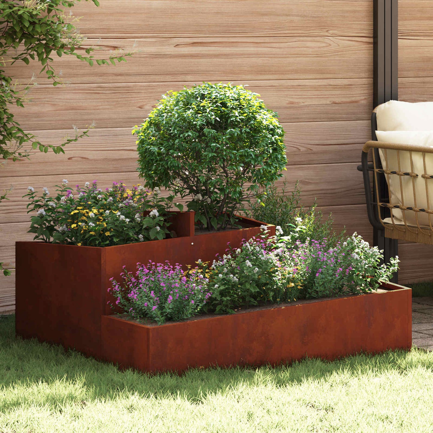 Vaso da giardino Marrone 100 x 100 x 50 cm
