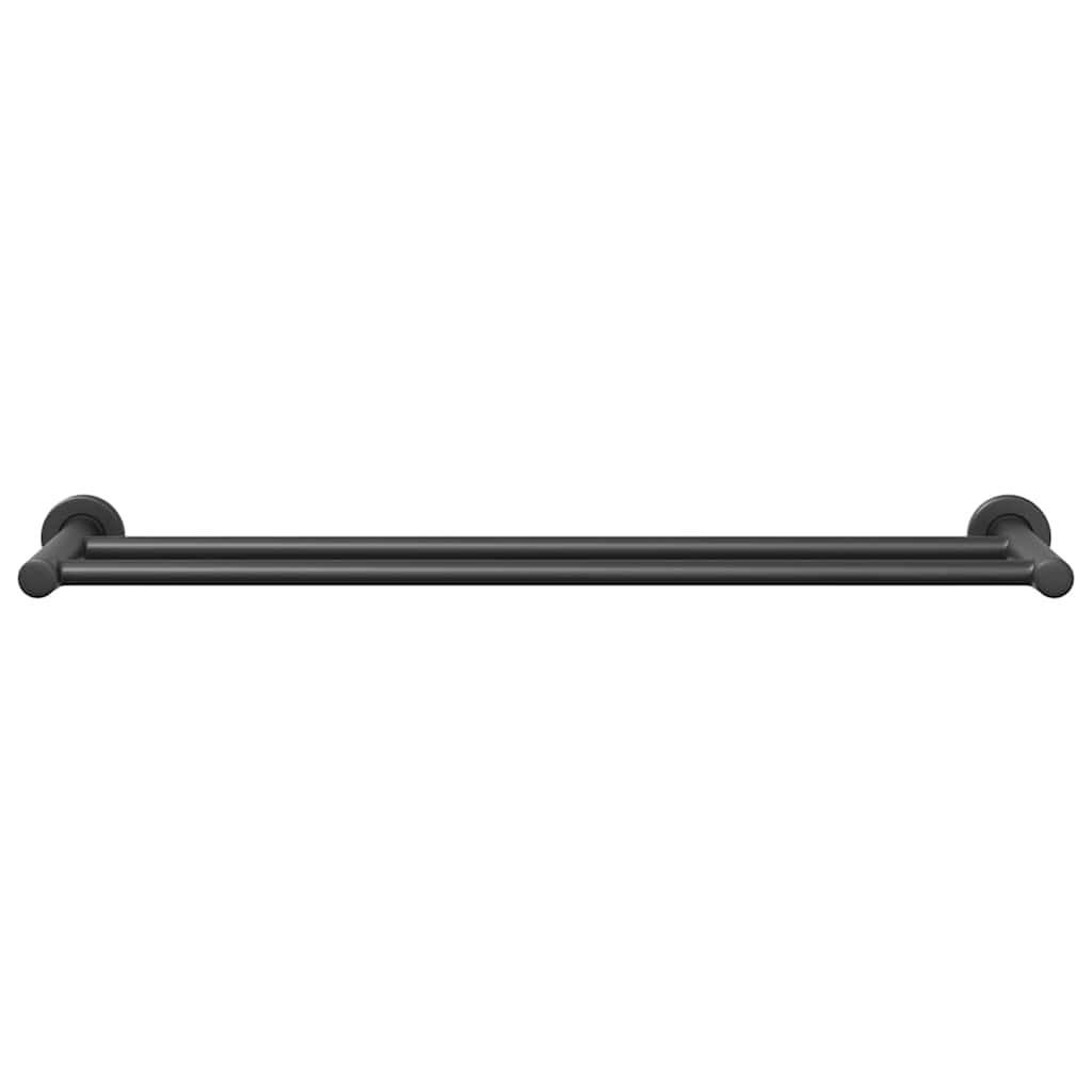 Porta asciugamani Nero 61 x 14,5 x 5 cm Acciaio inossidabile