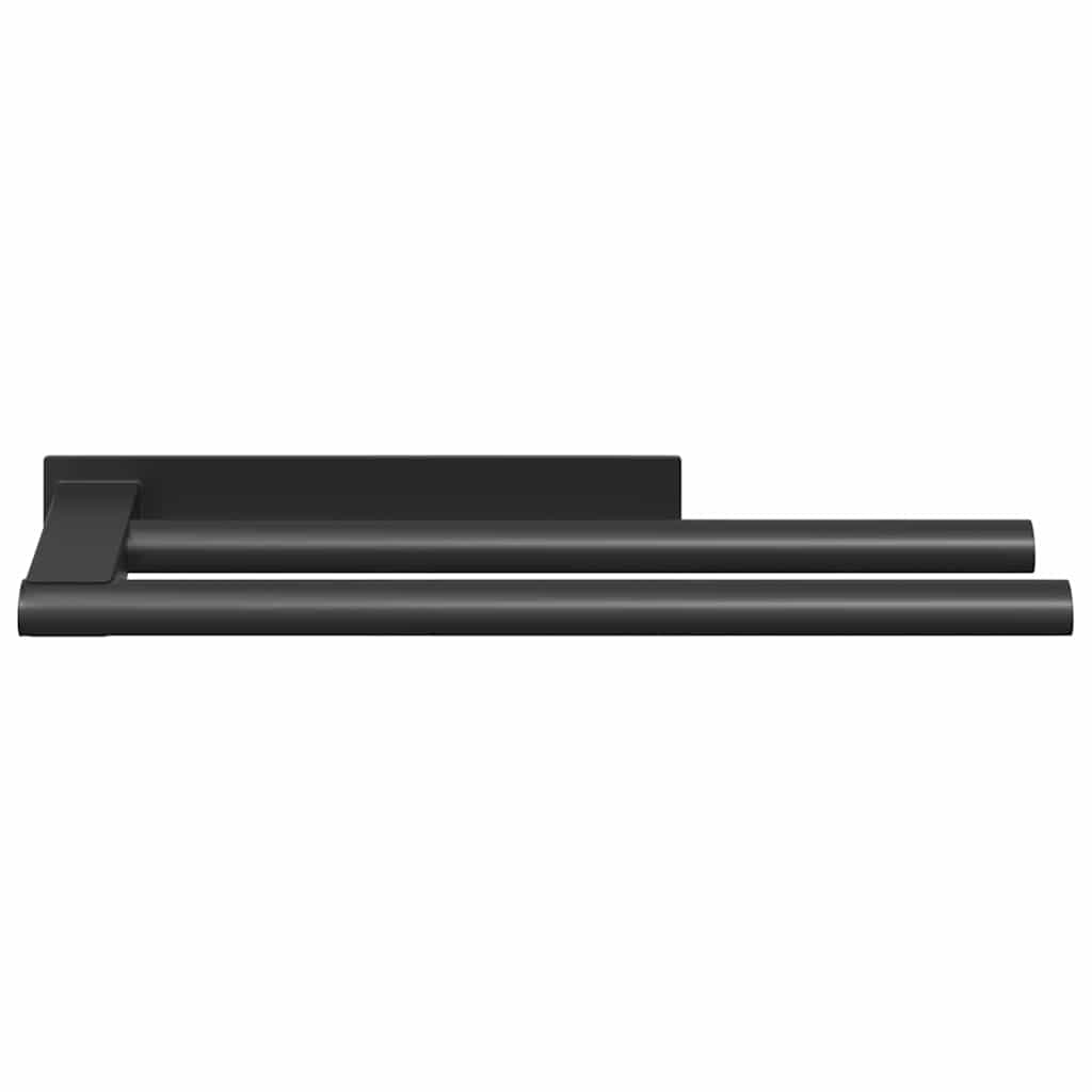 Porta asciugamani Nero 40 x 9 x 4 cm Acciaio inossidabile
