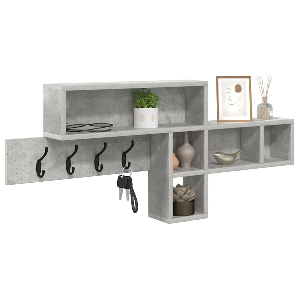 Appendiabiti a muro Grigio cemento 100 x 12 x 43,5 cm