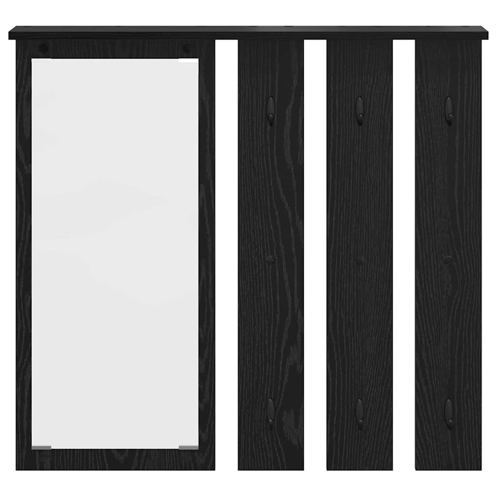Appendiabiti a muro con lo scaffale Rovere nero 84 x 10 x 80 cm