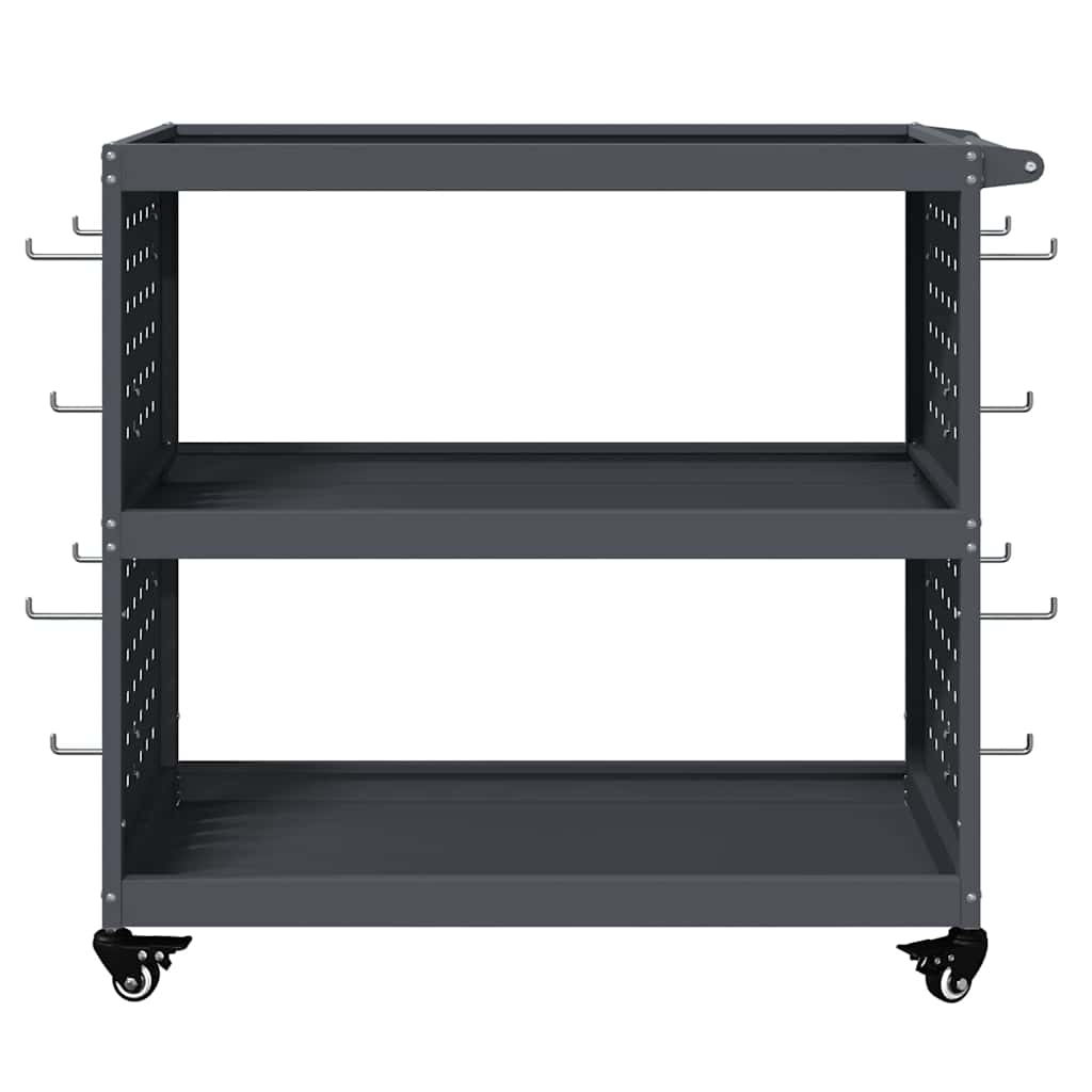 Carrello per Attrezzi con lo scaffale Antracite 75 x 35 x 73 cm